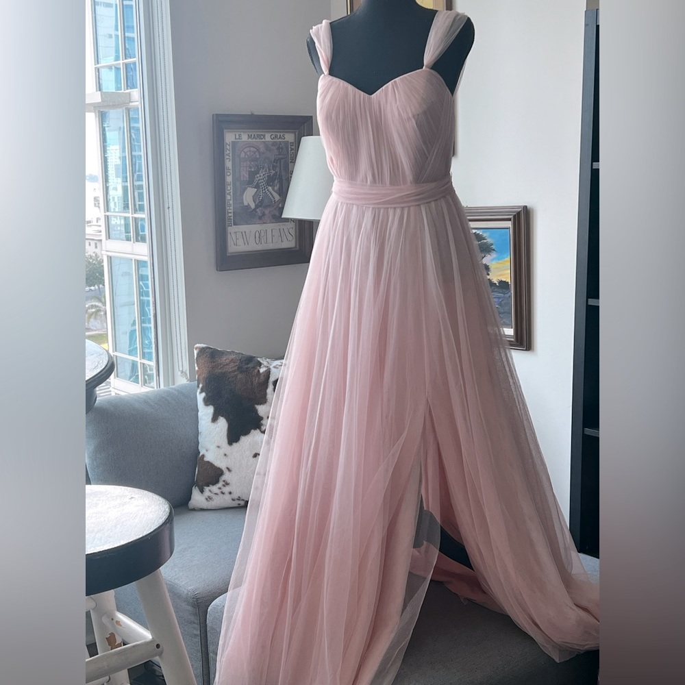 *SOLD** Revelry Rosalie Tulle Convertible Dress in Blush, size 8 w/ 51” tall hem